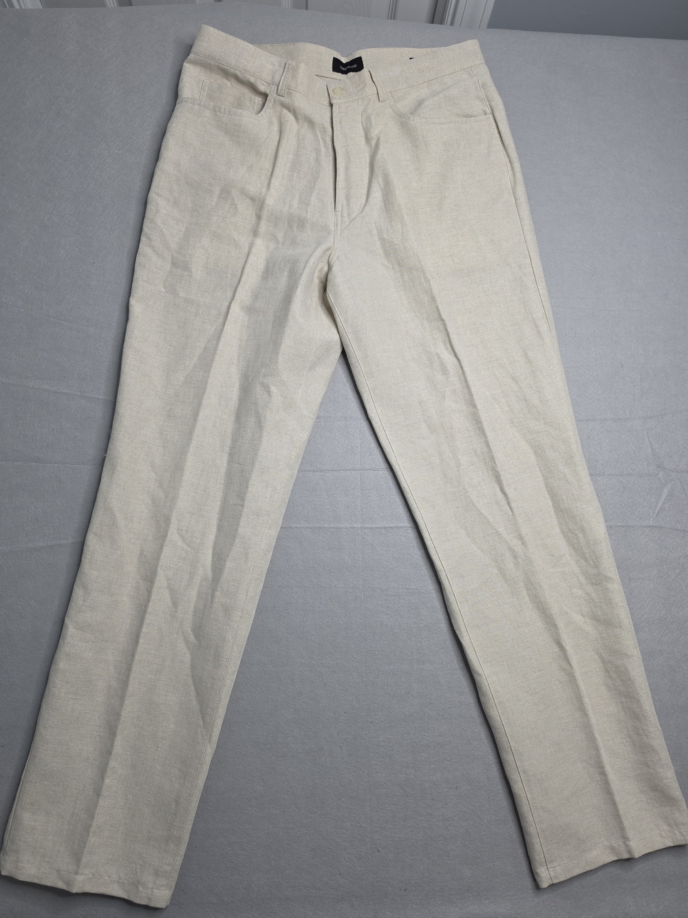 Claiborne Men's Linen-Blend Dress Pants in Light Beige 33/32